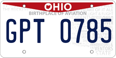 OH license plate GPT0785
