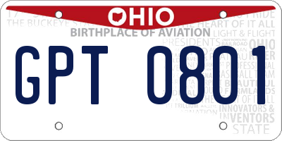 OH license plate GPT0801