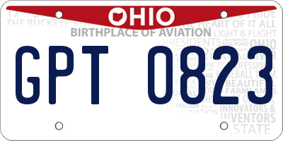 OH license plate GPT0823