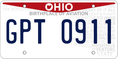 OH license plate GPT0911