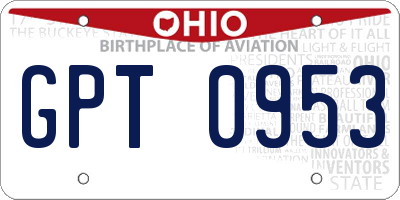 OH license plate GPT0953