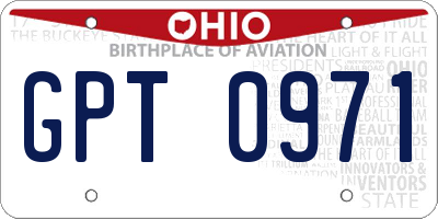 OH license plate GPT0971
