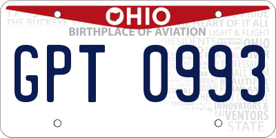 OH license plate GPT0993