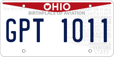 OH license plate GPT1011