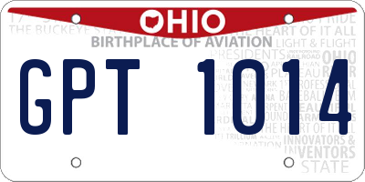 OH license plate GPT1014