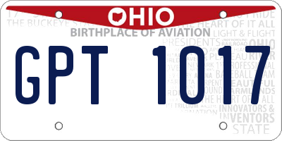 OH license plate GPT1017
