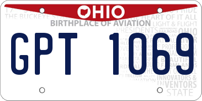 OH license plate GPT1069