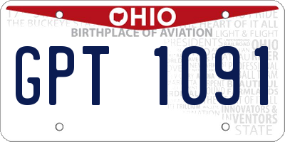 OH license plate GPT1091
