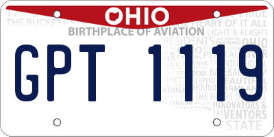 OH license plate GPT1119