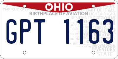 OH license plate GPT1163