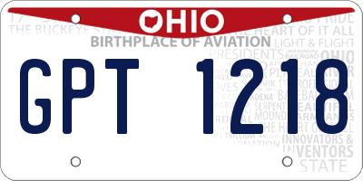 OH license plate GPT1218