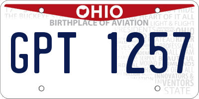 OH license plate GPT1257