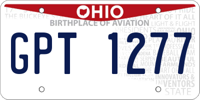 OH license plate GPT1277