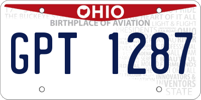 OH license plate GPT1287