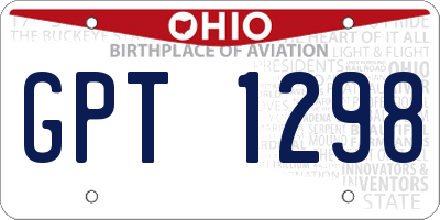 OH license plate GPT1298