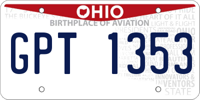 OH license plate GPT1353