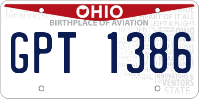OH license plate GPT1386