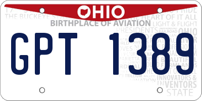 OH license plate GPT1389