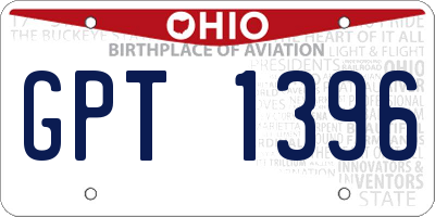 OH license plate GPT1396