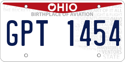 OH license plate GPT1454