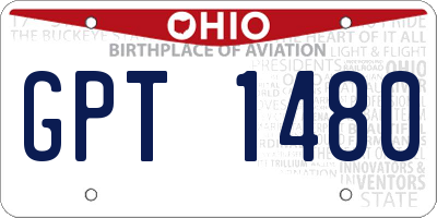OH license plate GPT1480
