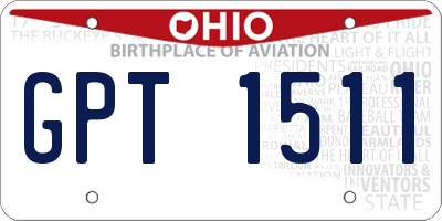 OH license plate GPT1511