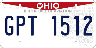 OH license plate GPT1512