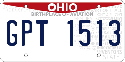OH license plate GPT1513