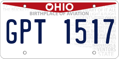 OH license plate GPT1517