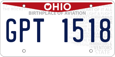 OH license plate GPT1518