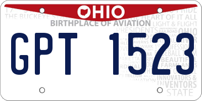 OH license plate GPT1523