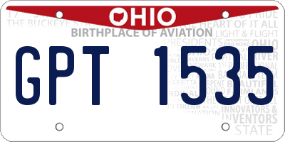OH license plate GPT1535