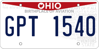 OH license plate GPT1540