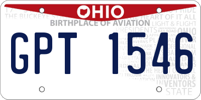 OH license plate GPT1546