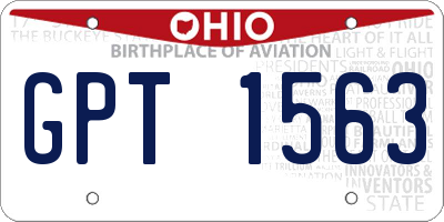 OH license plate GPT1563