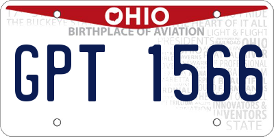 OH license plate GPT1566