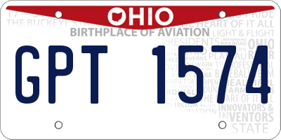 OH license plate GPT1574