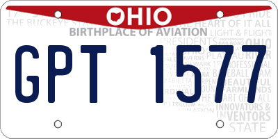 OH license plate GPT1577