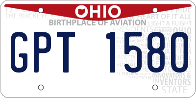 OH license plate GPT1580
