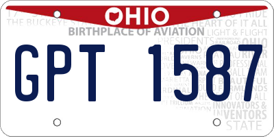 OH license plate GPT1587