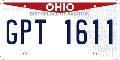 OH license plate GPT1611