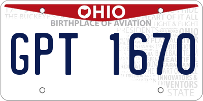 OH license plate GPT1670