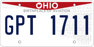OH license plate GPT1711