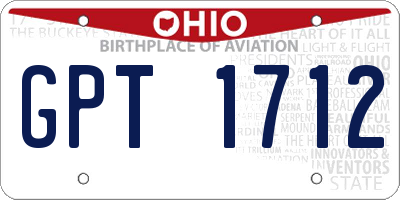 OH license plate GPT1712