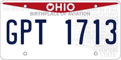 OH license plate GPT1713