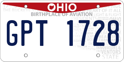OH license plate GPT1728