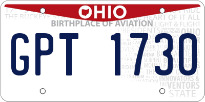 OH license plate GPT1730