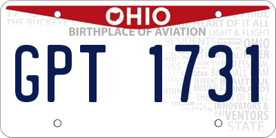 OH license plate GPT1731
