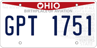OH license plate GPT1751