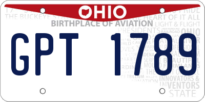 OH license plate GPT1789